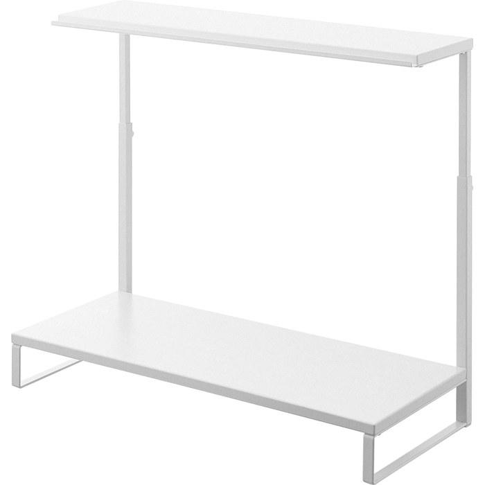 Yamazaki Monitor Riser 2-Tier White W59xD27.5xH38-65cm Tower Adjustable Monitor Stand 1302