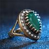 Ретро турецкое модное женское кольцо с драгоценными камнями, инкрустированные высококачественными ювелирными изделиями из смолы, элегантные овальные винтажные кольца