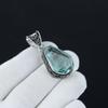 Coffin Shape Aquamarine Pendant, 925 Sterling Silver Pendant, Handmade Pendant, Coffin Shape Gemstone Jewelry, Silver Jewelry For Women Gift
