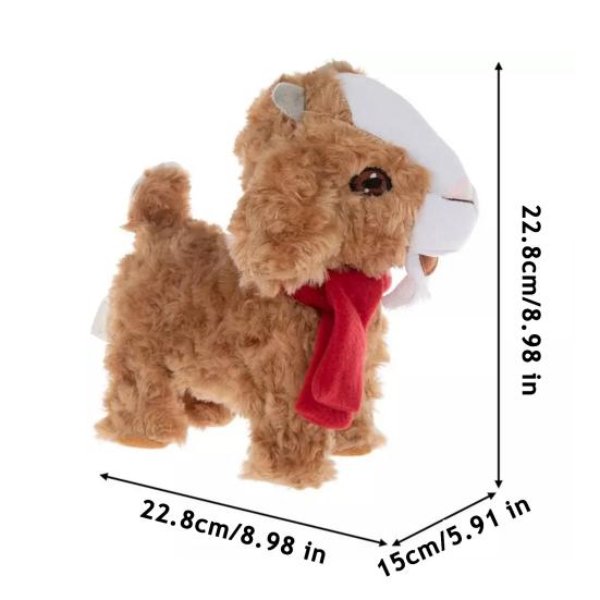 Yousheng Electric Плюшевая Хайлендская Корова в Шапке Санты Мягкий Козлик Чучело Животное Рождественское Праздничное Украшение Милый Подарок для Снятия Стресса для Детей Семьи