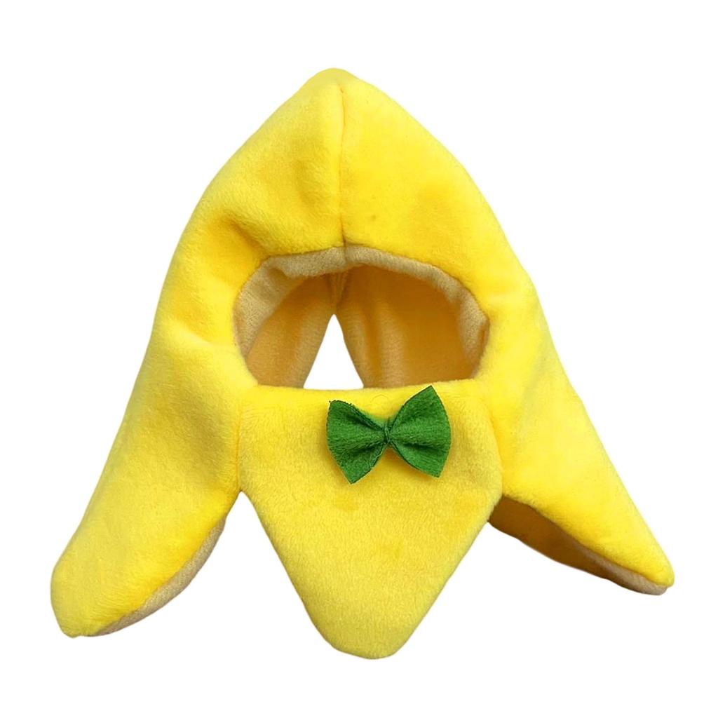 Plush Cat Costume Banana Hat Pet Halloween Banana Hat Applies to Cats Kitten Puppy Wear
