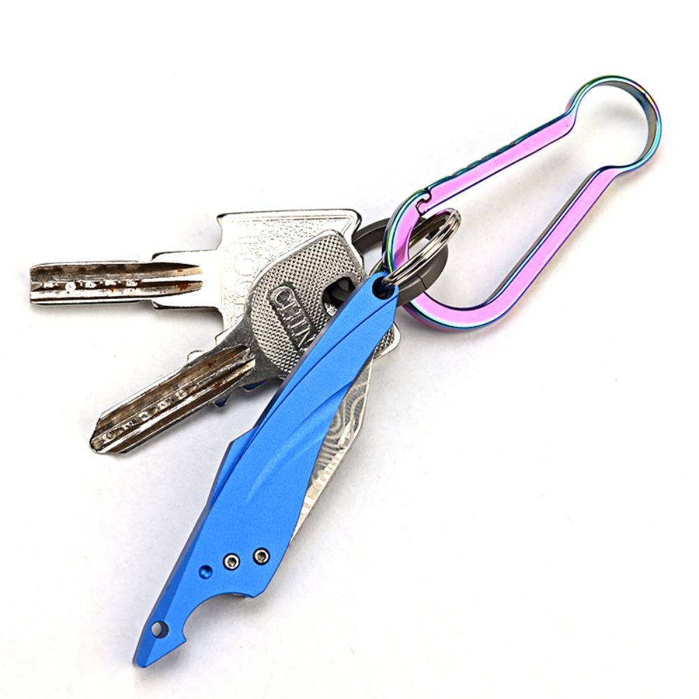 Portable Titanium / Brass / Aluminum Mini Pocket Knife Camping Outdoor Survival Fodiing Knife Keychain EDC Gadgets
