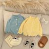 Корейский детский свитер для девочек, весенний ажурный кардиган, куртка с характером для маленькой девочки, вязаный свитер, детская одежда