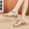 Shoes for Women 2024 Hot Sale Elastic Band Women's Sandals Fashion Peep Toe Daily Sandals Women New Crystal Solid Wedge Sandals