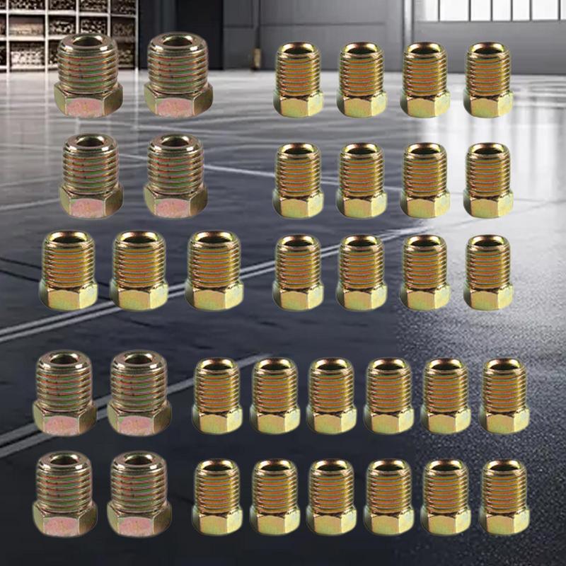 Brake Lines Fittings Assortment Rustproof Brake Lines Tubing Connector Brake Lines Connector Brake Oil Pipe Nut Union for Car