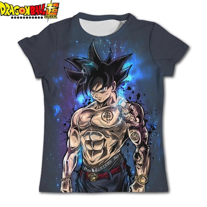 Детская футболка Dragon Ball Супер Сайян Мужская Футболка для Мальчиков Подростковая Одежда Goku Kakarot Vegeta Уличная Рубашка