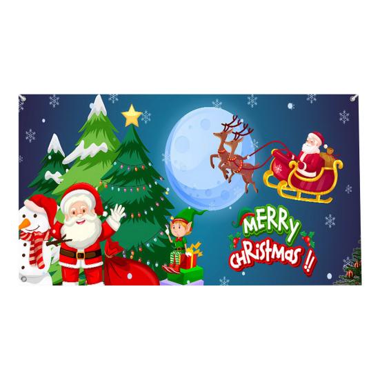 480x210 см Рождественский гобелен на дверь гаража Санта-Лось Снеговик с принтом в помещении и на открытом воздухе праздник настенный баннер фон дверная крышка декоративная ткань