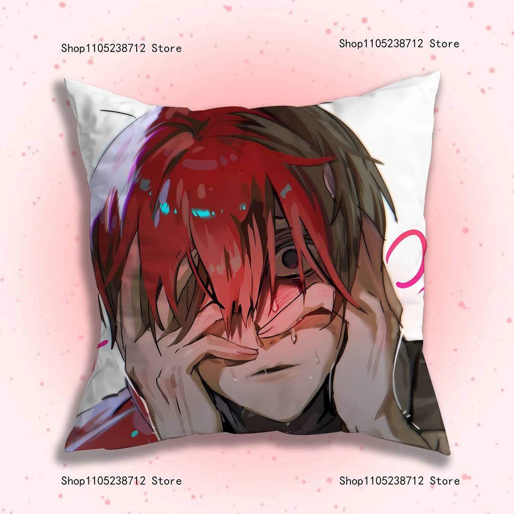 H-Homicipher Mr.Scarletellas Anime Pillow Covers Cartoon Sofa Decorative Home Double-Sided Printing Short Plush Cushion Cover