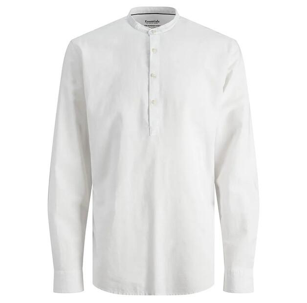 Jack & Jones Summer Half Placket Linen рубашка с длинным рукавом