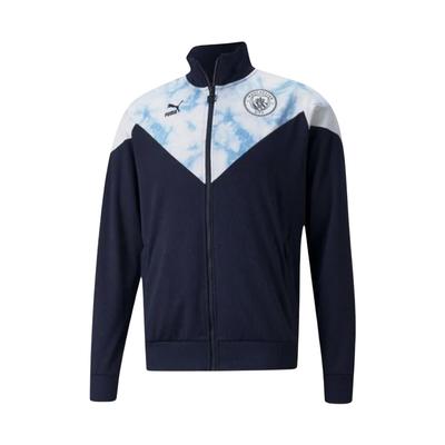 Manchester City Football Club Повседневная спортивная куртка с контрастным облачным принтом Мужские куртки Синий Белый 765202-05