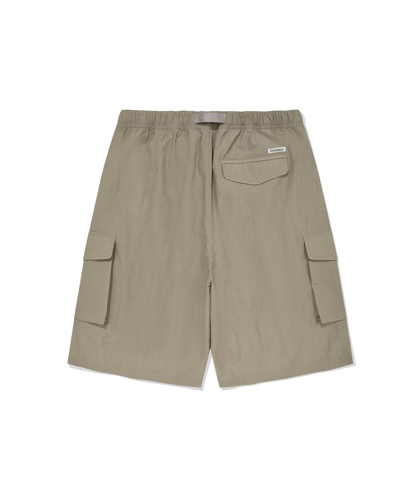 COVERNAT Bermuda Cargo Nylon Shorts Khaki Beige