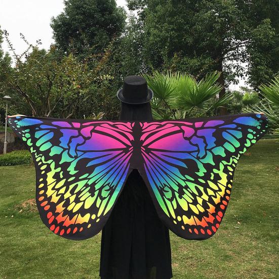 Colorful Soft Fabric Butterfly Wings Tippet Stole Scarf Ladies Fairy Costume