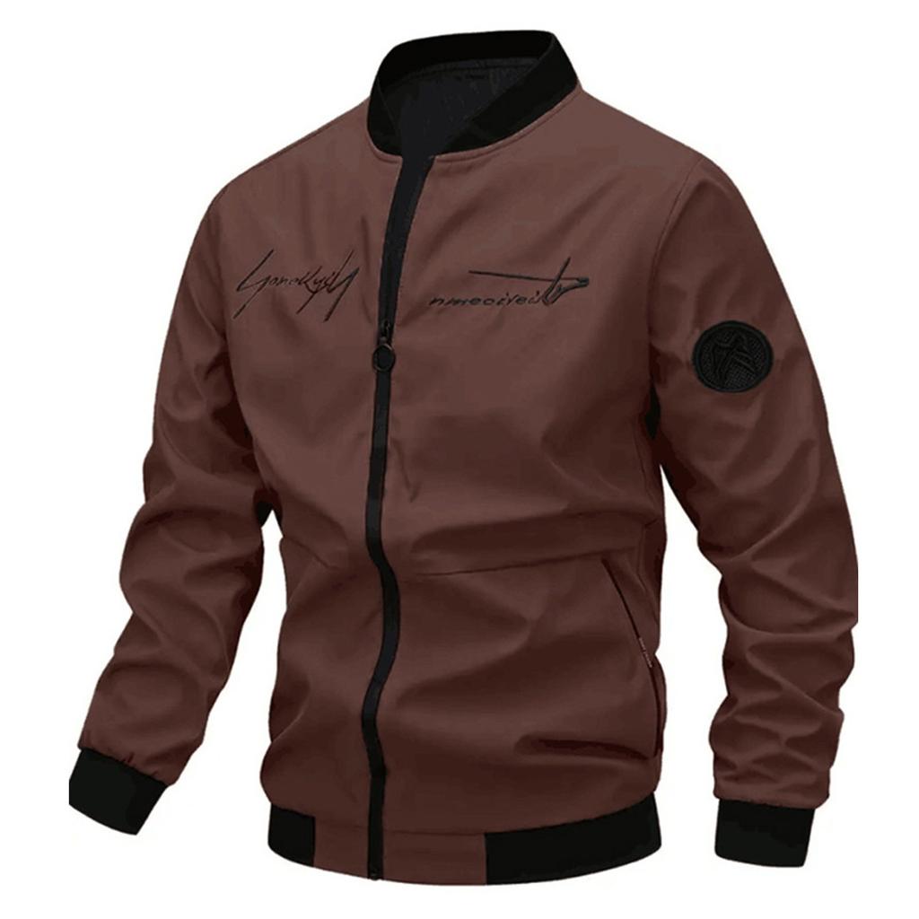 Мужская куртка с воротником-бейсболкой, однотонная, мужская повседневная куртка, свободные топы