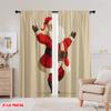 2pcs,2D plane printing Contemporary Curtains Cute Santa Claus1 100% Polyester (without rod) Gifts for Living Room, Bedroom, and