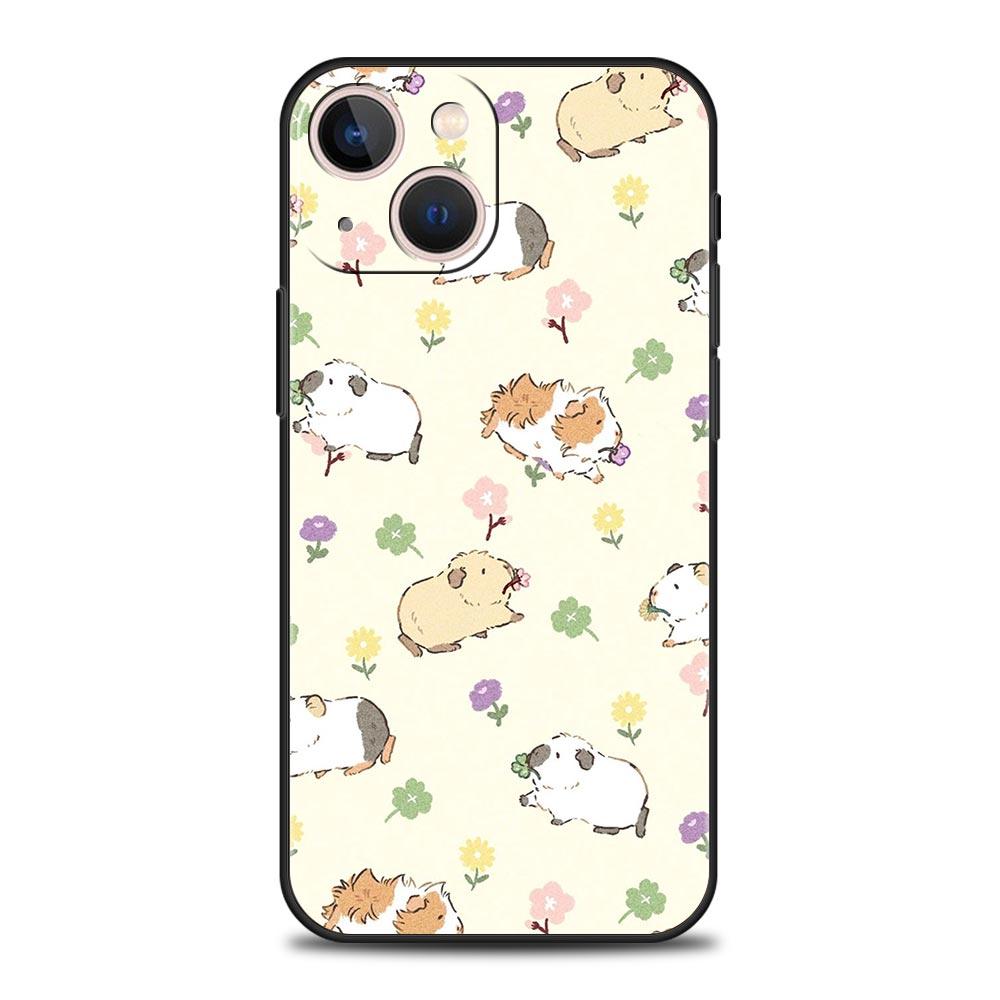 Животное Морская свинка Кави Милый Роскошный Чехол для Телефона Для iPhone 16 13 15 14 12 11 Pro MAX XR X SE XS 7 8 Plus Мягкий ТПУ Ударопрочный Чехол