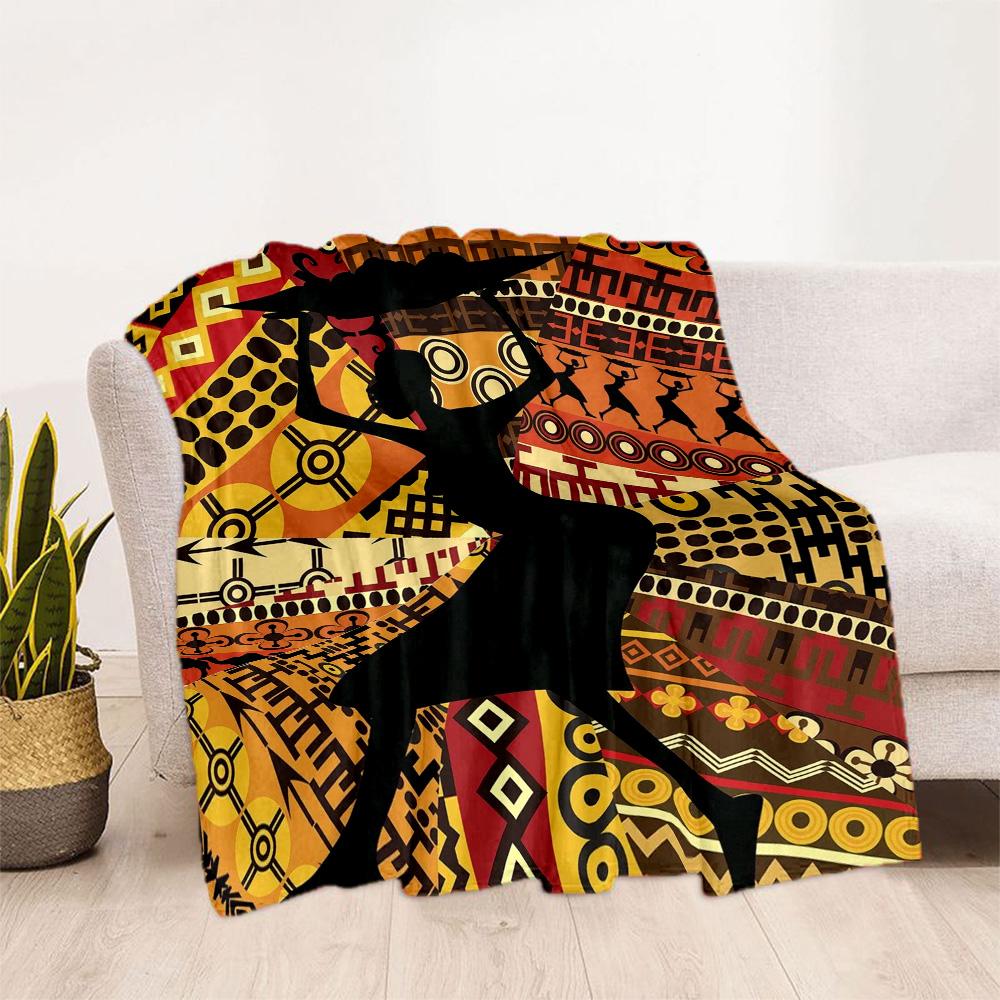 African Style Blanket Ultra-Soft Great for Seaside Bedding Picnics Four Seasons Multipurpose Stylish Decor Suitable for Gifting Relatives and Friends