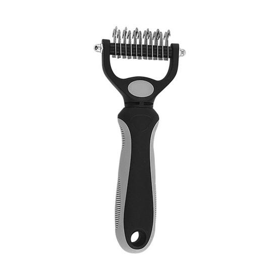 Щетка для вычесывания шерсти питомцев Двусторонняя расческа-грабли для подшерстка для собак кошек Очень широкая расческа для вычесывания и удаления колтунов у питомцев для груминга