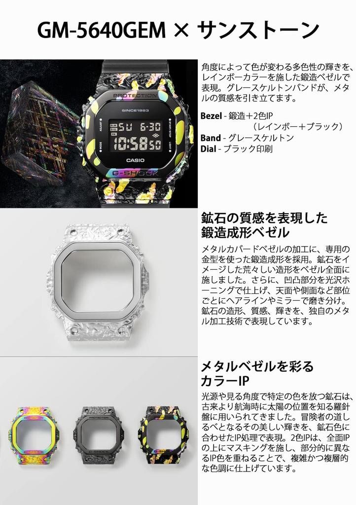 Casio G-SHOCK 40th Anniversary Adventurer's Stone GM-5640GEM-1JR Men's Watch, Gray Skeleton, Authentic Japanese Product