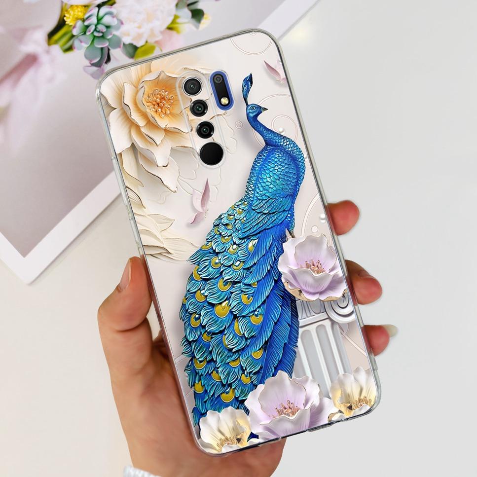 New For Xiaomi Redmi 9 Case Cute Cat Luxury Flower TPU Soft Silicone Clear Cover For Xiaomi Redmi 9 9A 9a 6.53"Bumper Phone Case