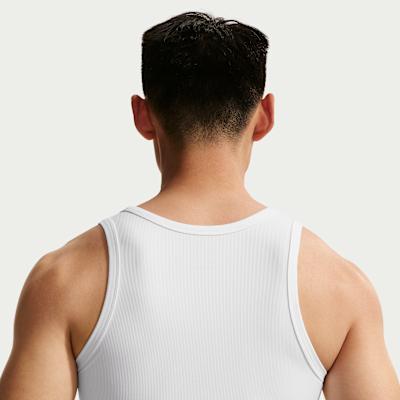 Men's Nike Dri Fit Quick Dry Tank Tops Men's 100 White/Black Crew Neck Moderate