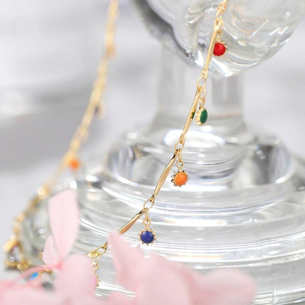 Retro Short Choker Candy Color Clavicular Chain Fashion Jewelry Collar Women