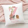 Personalized Pillow Case Initial with Name  Safari Animal  Pillow Cover Kids Bedroom Wild Party Decor Kids Birthday Shower Gift