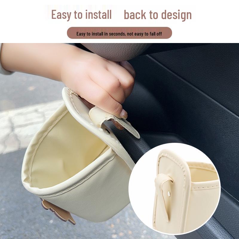 Car Seat & Door Cup Holder: Fixed Backrest Storage & Side-Mounted Drink Holder