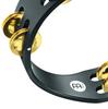 MEINL Percussion Compact Wood Tambourine, Solid Brass, Jingles, 2-Row, CTA2B-BK