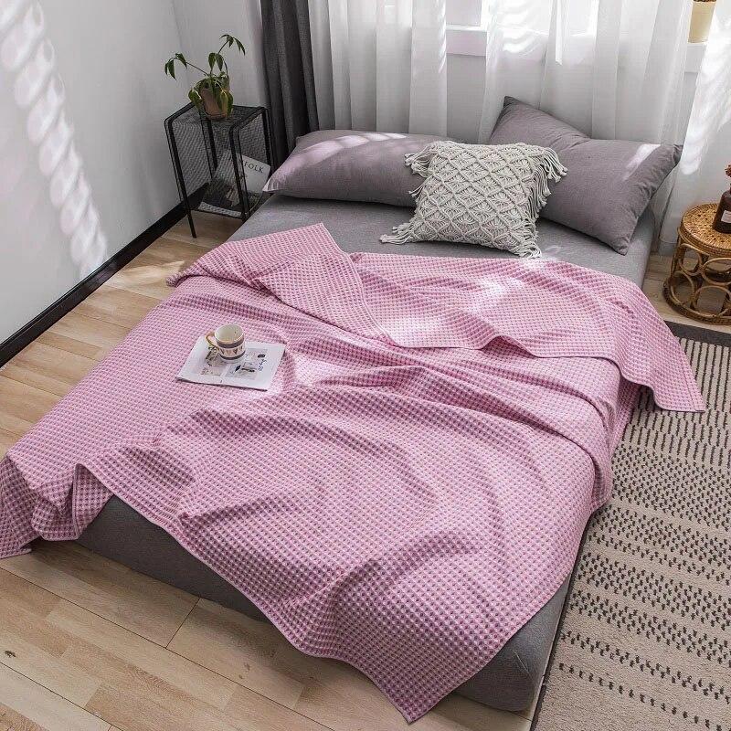 Японское клетчатое хлопковое одеяло, марлевое летнее одеяло, одеяло с кондиционером, двуспальное покрывало для маленьких детей и взрослых, покрывало на кровать