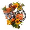 40cm Maple Leaf Pumpkin Wreath Thanksgiving Garland Door Hanger Front Door Autumn Wreath for Thanksgiving Harvest Party Decor