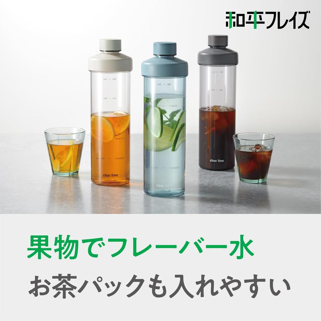 Бутылка для воды Wahei Freiz RH-1746 1 л, синяя, с широким горлышком и градуировкой, идеально подходит для кувшинов, холодильников и любых мест для бутылок