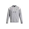 Pattern Logo Drawstring Hooded Fleece Sweatshirt Men Sweatshirt Gray 1373829-035