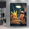 Classic Anime Canvas Paintings Pokemon Posters Living Room Kid Action Figures Children's Bedroom Decor Picture Prints and Prints