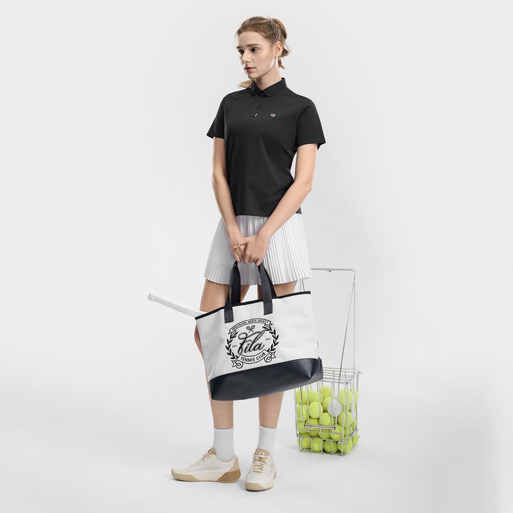 Fila Теннис Простой Классический Базовый Спортивный Повседневный Удобный Универсальный Дышащий С коротким рукавом Поло Женские топы Легендарно-Синий A11W623104FNV