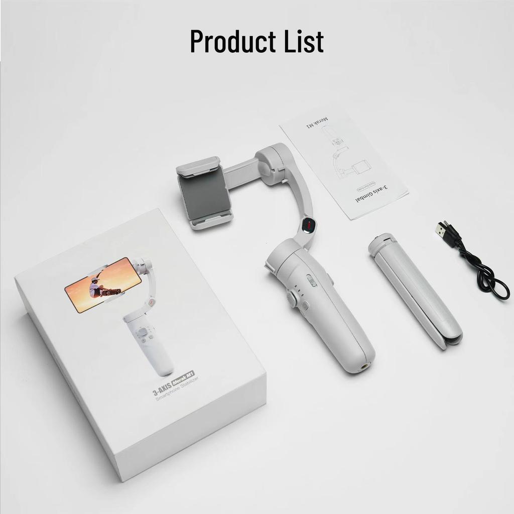 M1 Handheld Folding Phone Gimbal: Three-Axis Stabilizer with Face Tracking and Anti-Shake Technology