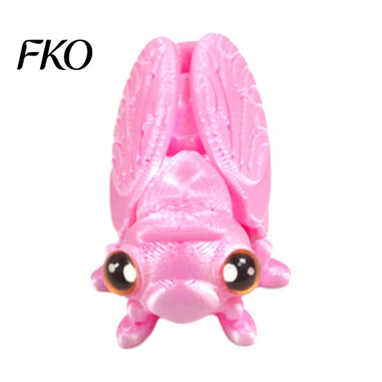 Collectible Cicada Figure 3D Printed Figurine, Realistic Model with Movable PLA Sculpture Joints, Stress Relief Insect Fidget Toy for Kids Adults