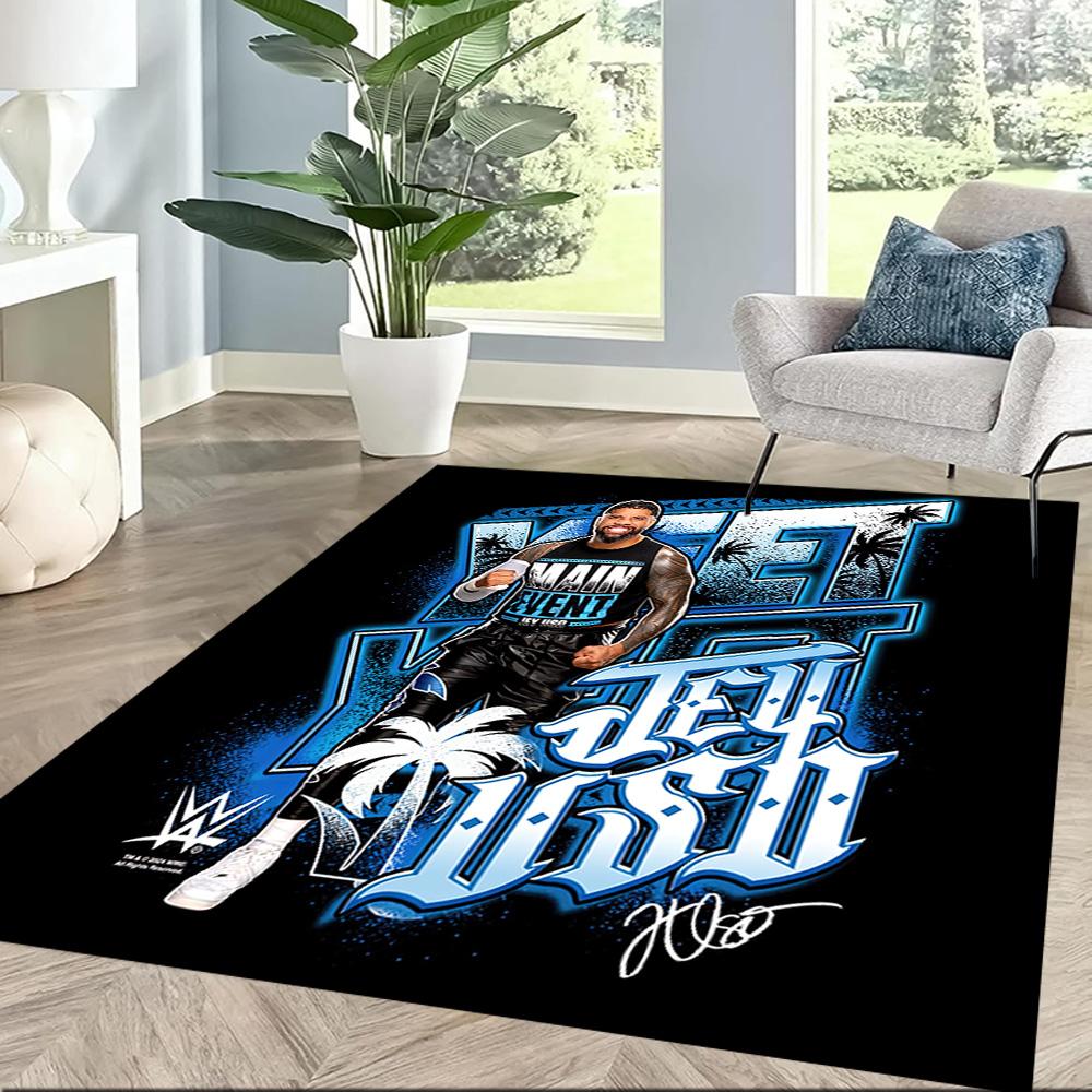 Yeet Jey Uso Square rugs are a great choice for living rooms, bedrooms, home décor, and as gifts.