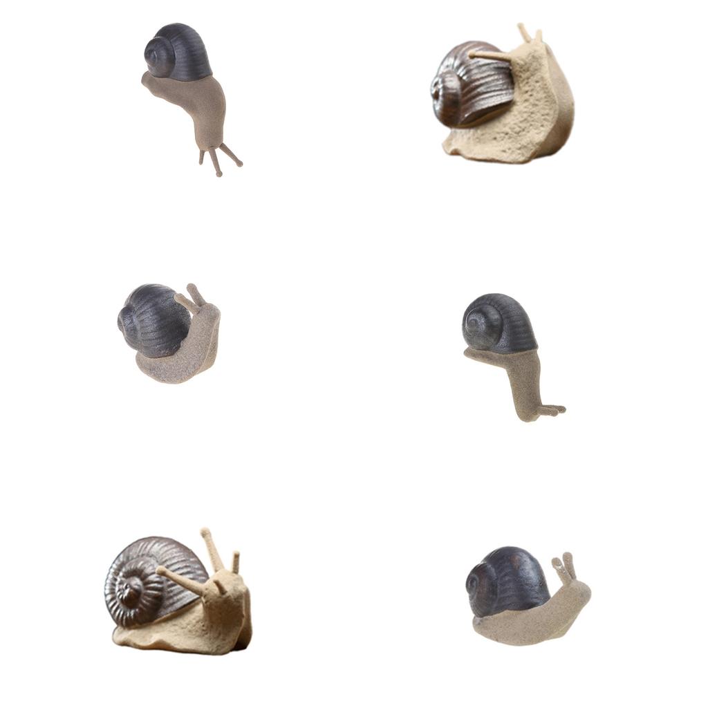Snail Miniature Figurine Model Coarse Pottery Ceramics Snail Statue Ornament for Fairys Garden Landscape Decoration
