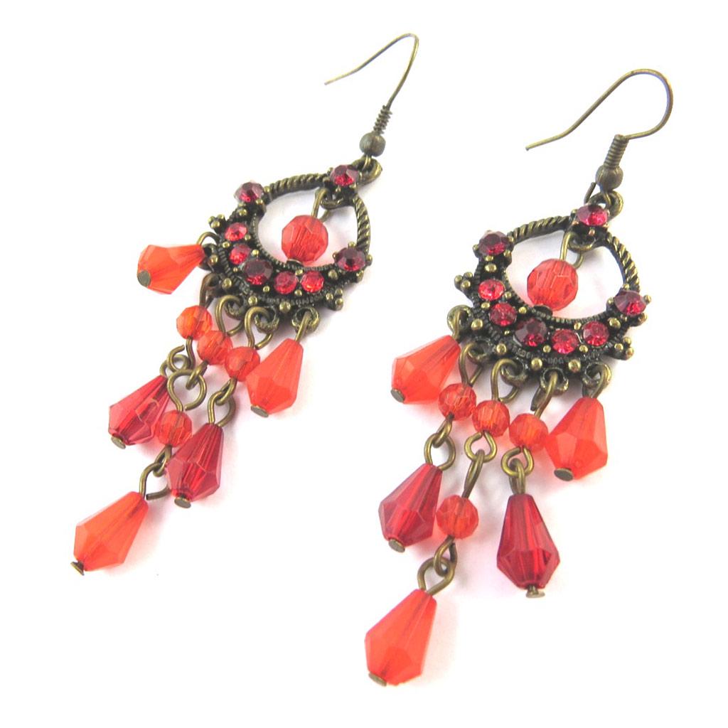 Les Trésors De Lily [E1211] - Дизайнерские серьги «Эсмеральда» красные