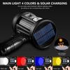 Rechargeable Spotlight, 1000,000 Lumens Handheld Hunting Flashlight Led Spot Light with Cob Light and Solar Panels  for Camping