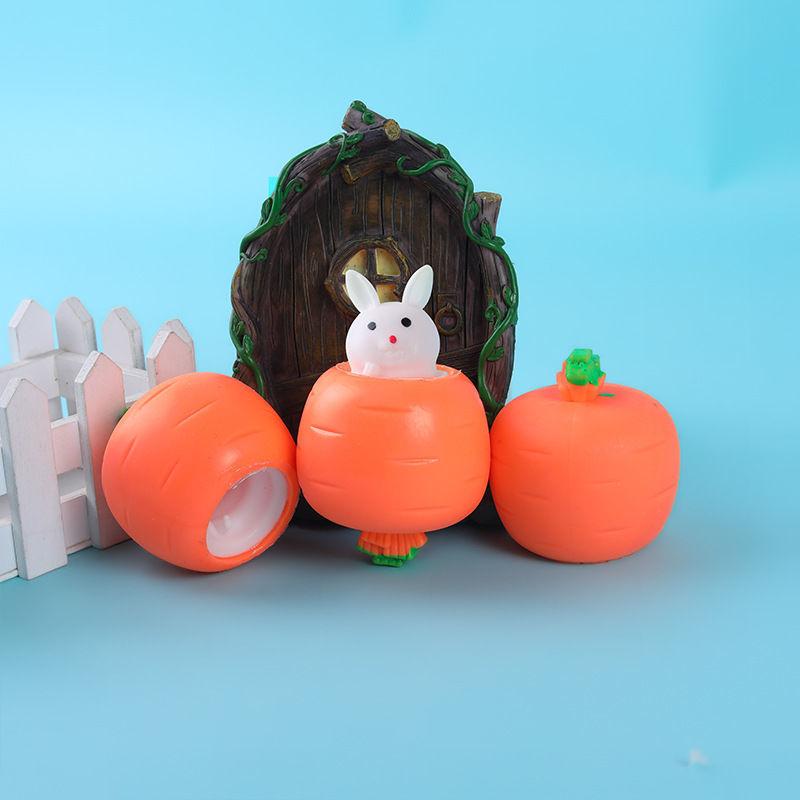2 шт. пасхальный морковный кролик, телескопические игрушки, детская игрушка-зажим в виде редиски, музыкальная игрушка, креативные подарки для снятия стресса