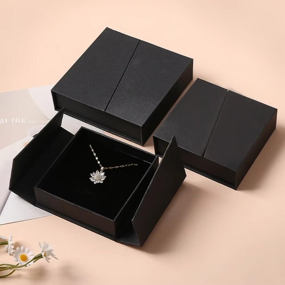 Dual-opening Jewelry Packaging Box Kraft Paper Flip Cover Paper Jewelry Box Gift
