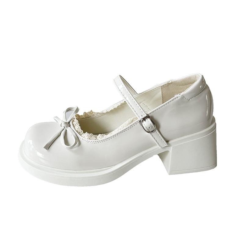 Французские ретро туфли Мэри Джейн из маленькой кожи для женской весны и осени, новые туфли-лодочки с бантом с открытым верхом для ношения с юбками