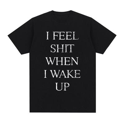 Yungblud I Feel Shit When I Wake Up Футболки Унисекс Одежда Мода Хип-Хоп Короткий Рукав Футболка Хлопок Повседневная Футболка Уличная Одежда