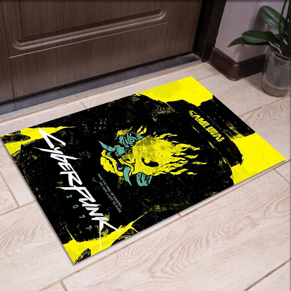 Ковер с принтом Cyberpunk 2077, коврик для офисного кресла, гостиной, спальни, кухни, декор, подарки.