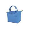 Longchamp Le Pliage Green Однотонная с кнопкой Складная отделка Холщовая сумка-тоут из переработанного материала Маленькие женские сумки-тоут Синий василек L1621919P82
