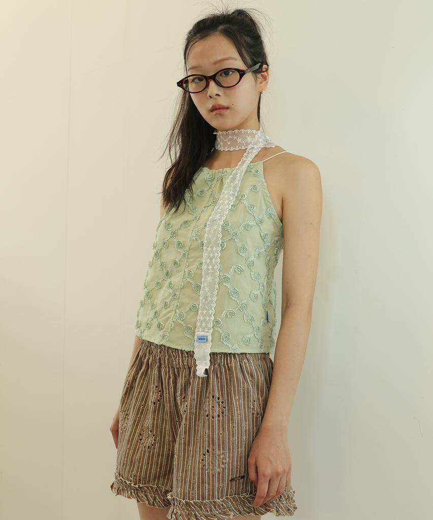SORDI Blooming Halter Top_Lime