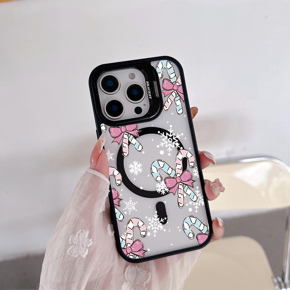 Рождественская елка Акриловый жесткий чехол Для iPhone 17pro 15 Pro Max 11 12 13pro кедр Многофункциональный держатель для телефона с линзой чехол для телефона