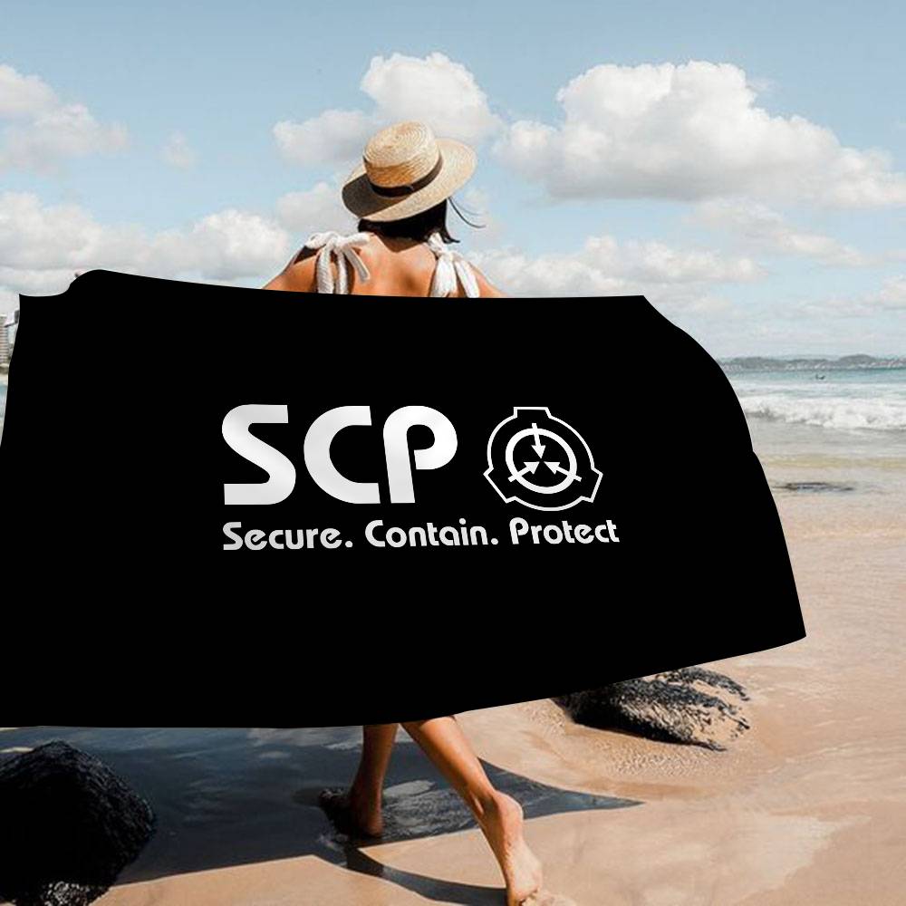 Классическая игра ужасов S-Scp F-Foundation Микрофибра Печатное пляжное полотенце Альпинизм Йога Пляжный бег Впитывающее Мягкое полотенце