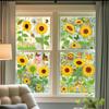 8 Sheets Sunflower Bee Butterfly Window Stickers Static PVC Window Cling Reusable Removable Spring Floral Decals for Glass Door Window Decor